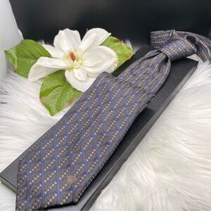 Gianni Versace NWT Gray, Blue and Gold Medusa Men's Tie